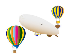 Image showing balloons and airship