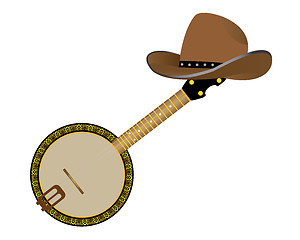 Image showing banjo and hat