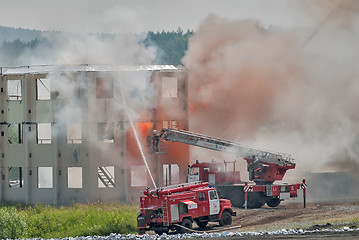 Image showing Doctrine of firefighters and ambulance team