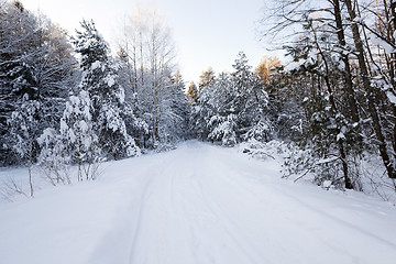 Image showing Snow covered road  