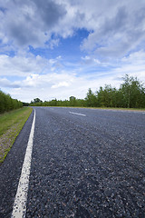 Image showing asphalt road  . spring