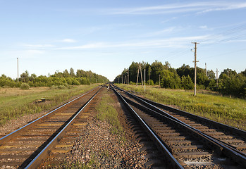 Image showing   rails   in the summer