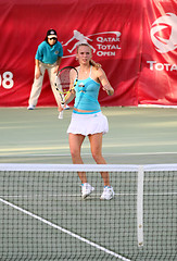 Image showing Wozniacki celebrates in Qatar