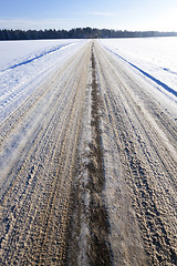 Image showing winter road  with snow