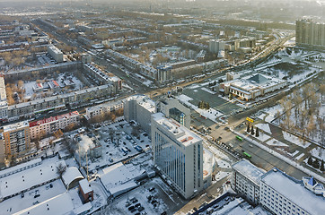 Image showing Aerial view on Memory square in Tyumen. Russia