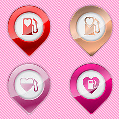 Image showing Heart fuel tank pump symbols