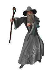 Image showing Fantasy Wizard on White