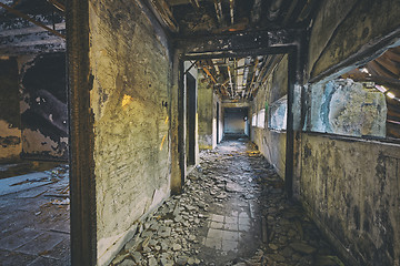 Image showing Old abandoned ruin factory damage building