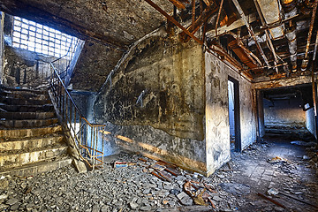 Image showing Old abandoned ruin factory damage building