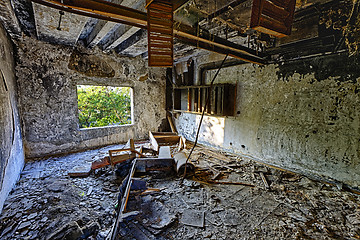 Image showing Old abandoned ruin factory damage building