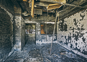 Image showing Old abandoned ruin factory damage building