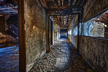 Image showing Old abandoned ruin factory damage building