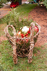 Image showing Braided Christmas sleigh with basket