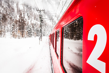 Image showing Train in the snow