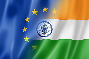 Image showing Europe and India flag