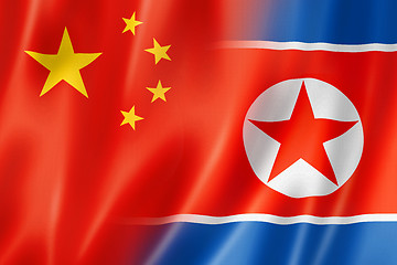 Image showing China and north korea flag