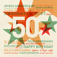 Image showing 50th anniversary happy birthday card from the world