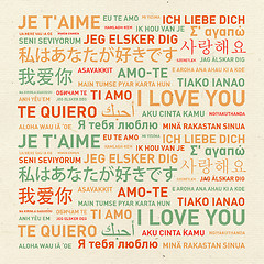 Image showing Love message card from the world