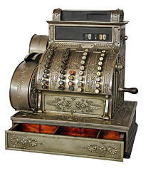 Image showing Old vintage cash register