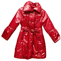 Image showing  Childs outdoor red warm jacket