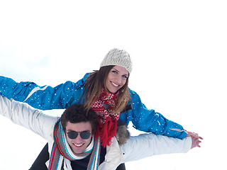 Image showing romantic young couple on winter vacation