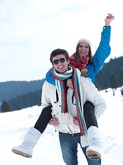 Image showing romantic young couple on winter vacation