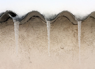 Image showing Icicles hanging from roof