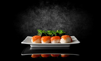 Image showing Sushi on black