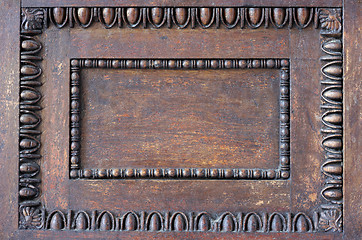 Image showing Ornament decoration on wood