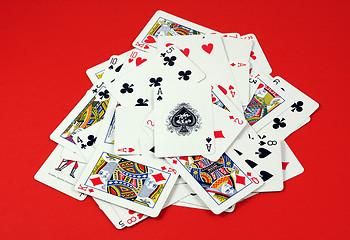 Image showing Playing cards pile