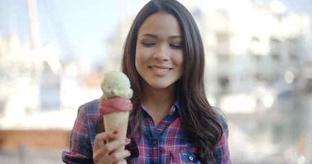 Image showing Girl Eating Ice Cream