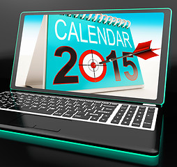 Image showing Calendar 2015 On Laptop Shows Annual Planning