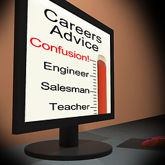 Image showing Careers Advice On Monitor Showing Guidance