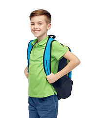 Image showing happy student boy with school bag