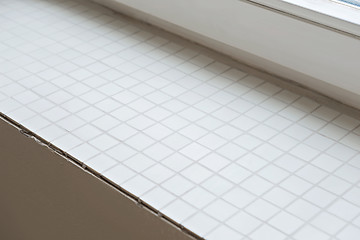 Image showing Window sill from mosaic tiles