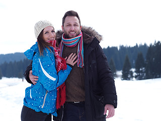 Image showing romantic young couple on winter vacation