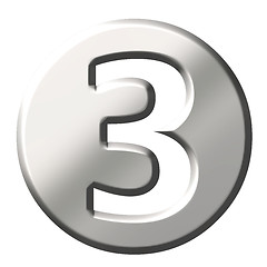 Image showing 3D Steel Number 3