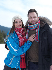 Image showing romantic young couple on winter vacation