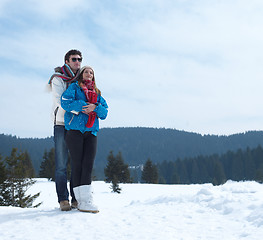 Image showing romantic young couple on winter vacation