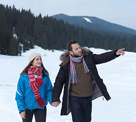 Image showing romantic young couple on winter vacation