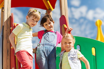 Image showing group of happy kids on children playground