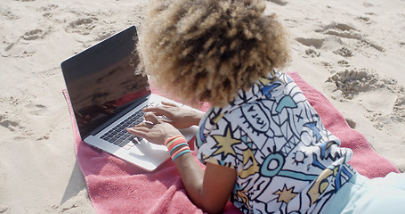 Image showing Young Girl Using Computer