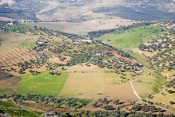 Image showing from high in   field and constructions