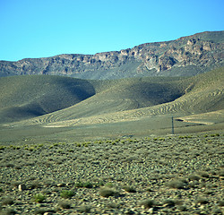 Image showing valley hill   in   africa morocco the atlas dry mountain ground 