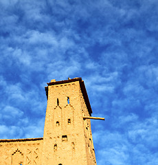 Image showing africa  in histoycal maroc  old construction  and the blue cloud