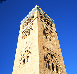 Image showing history in maroc africa  minaret religion and the blue     sky