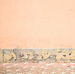 Image showing  cracked  step   brick in  italy old wall and texture material t