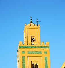 Image showing history in maroc africa  minaret religion and the blue     sky