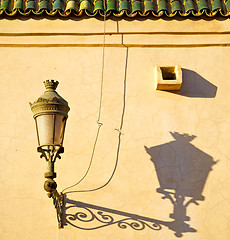 Image showing  street lamp in morocco africa old lantern   the outdoors and de