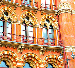 Image showing old architecture in london england windows and brick exterior wa